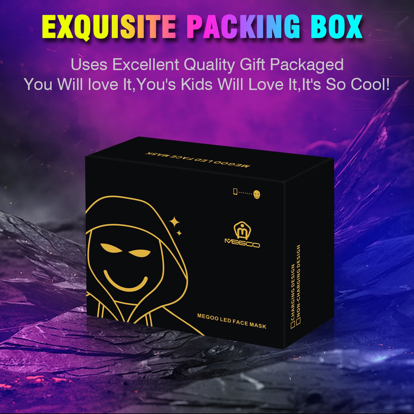 Led Mask with Bluetooth Programmable App (3A Battery)