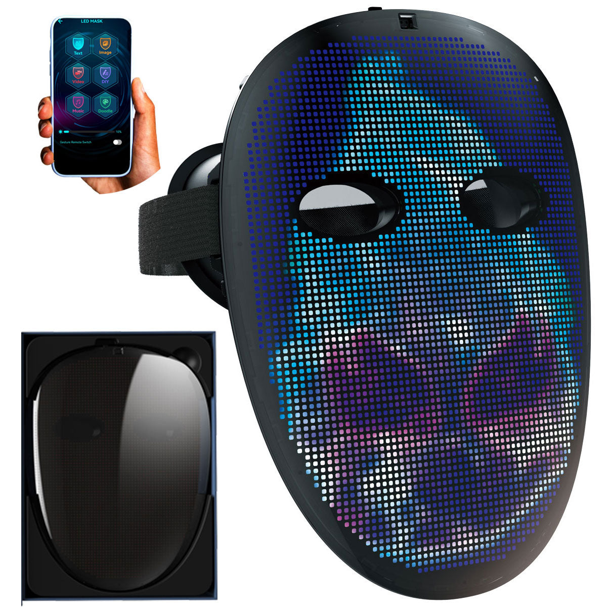 LED Mask HD with WIFI Programmable Video Play – SHININGRGB MASK